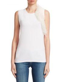 Helmut Lang - Feather Techno Cotton Jersey Tank Top at Saks Fifth Avenue